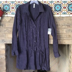 FREE PEOPLE Drop Waist Shirt Dress
